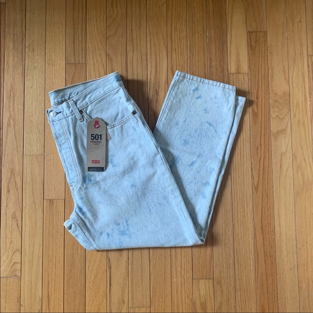 Levi’s 501 Jeans Cropped Acid Wash Denim